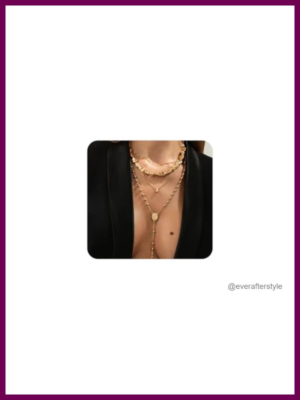 Layered Geometric Pendant Necklace Long Choker Fashion Stackable Jewelry